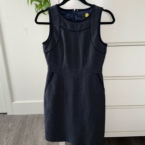 Blue and white polka dot J Crew dress